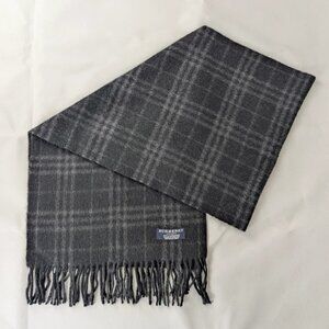 Burberry Unisex 100% Cashmere Scarf – Classic Check Charcoal Gray – Pre-Loved